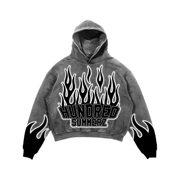 Up In Flames Hoodie (Grey)